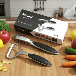 مقشرة خضروات وفواكه متعددة الاستخدامات بمقبض مريح غير قابل للانزلاق، مصنوعة من سبائك الزنك للمطبخ - Product Image 1