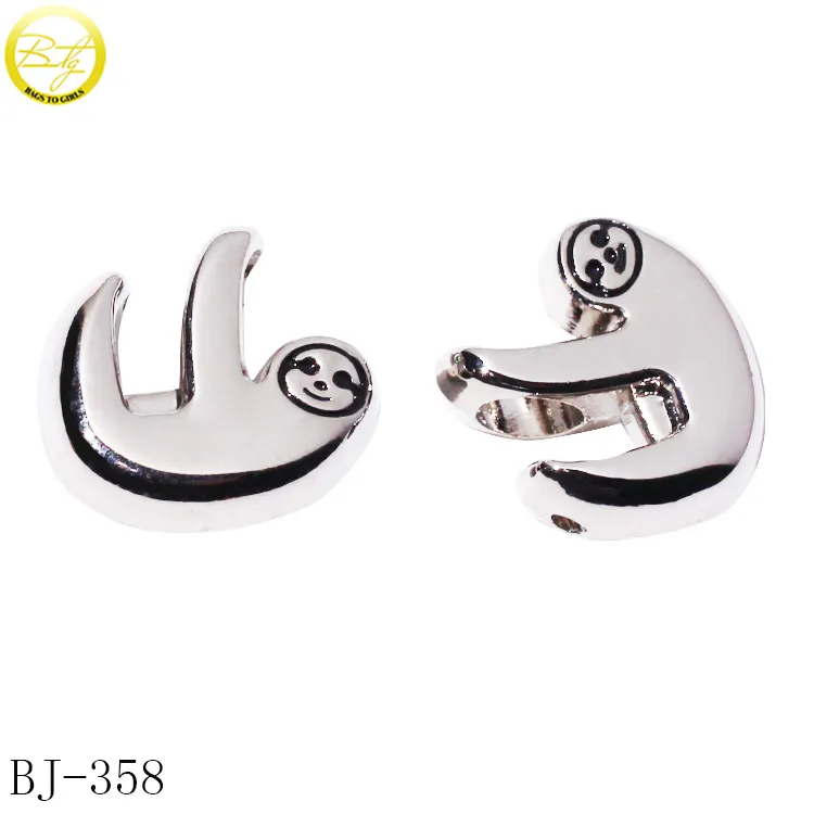 Cute animal logo silver jewelry bead designer emboss space beads for necklace fitting