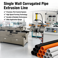 Ligne de production de tuyaux ondulés pour aspirateurs à extrusion synchrone, pour la réduction de la consommation de matériaux inutiles