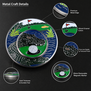 Marcador Magnético Creativo para Pelotas de Golf, Artesanía en Metal Esmaltado con Marcador Central Desmontable de 25 mm para Recuerdos de Club - Product Image 2