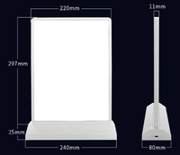 Boîte à lumière LED rechargeable en alliage d'aluminium A4 double face 2000 lumens, panneau d'affichage lumineux pour menu de restaurant et prix