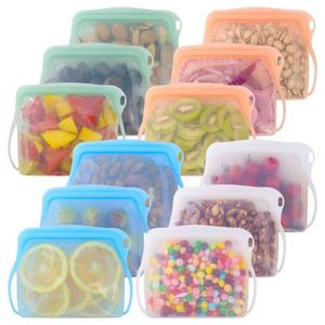 Custom BPA Free Leakproof Stand up Dishwasher Safe Reusable Freezer Bag Platinum Silicone Kitchen Food <b>Storage</b> Zipper Pouch Bags - Product Image 3