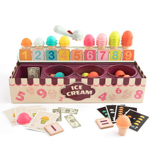 Teboer Toys – boîte de correspondance des chiffres en forme de crème glacée, jouet éducatif en bois pour enfants de 3 à 6 ans, jeu d'apprentissage pour le développement cognitif - Product Image 2