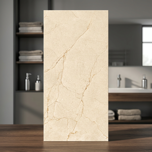 White Marble Look Glazed Porcelain Tiles 600x1200mm Premium GVT Surface for Modern Wall <b>Floor</b> Spaces - Product Image 2