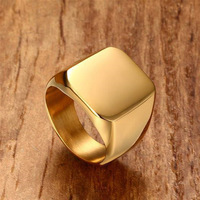 Mode Hot Sale Geometrie Quadratische Punk-Ringe Einfache schwarze leere Dichtung Einfache Ringe Schmuck Trendy glänzende Ringe für Männer