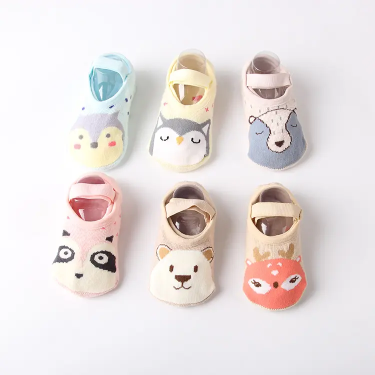 Cmax Cute Newborn Design Cartoon Indoor Floor Anti-slip Warm Cotton Baby Toddler Slipper Socks Children