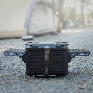 Boîte de rangement arrière pour moto, boîte de <span class=keywords><strong>coffre</strong></span> pliable pour moto, boîte de <span class=keywords><strong>coffre</strong></span> arrière pour moto, 45L, multifonctionnelle, en alliage d'aluminium, blindée, étanche - Product Image 6