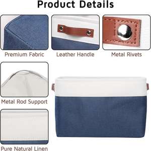 Katlanabilir Kumaş Kaliteli Dolap Düzenleyici Ev Depolama Sepeti, Oyuncak ve Giysi Saklama için Saplı - Product Image 2