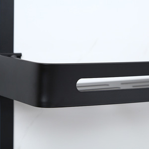 Étagère de rangement pour salle de bain en aluminium spatial, sans perçage, étagère murale multi-niveaux pour les coins des toilettes et de la salle de bain - Product Image 3