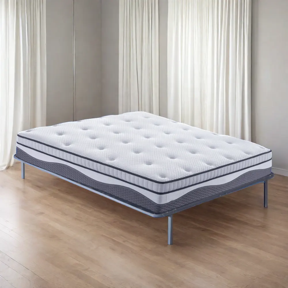 Estrutura de cama plataforma king size com 300kg + Sommier Cama, estilo moderno, metal e madeira