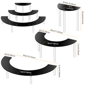 Support à <span class=keywords><strong>gâteau</strong></span> en acrylique portable de luxe à 3 niveaux Base transparente transparente pour Dessert Cupcake Tower Display pour les décorations de fête de mariage - Product Image 2