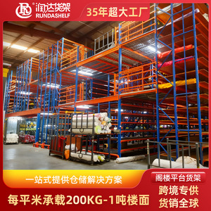 Rd Mezzanine Rack Loft Platform 1000kg Sqm Cold Rolled Steel Powder Coated Blue Hook Installation Solid Steel Plate - Product Image 3
