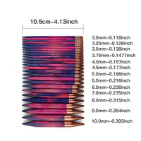 Ensemble d'aiguilles à tricoter circulaires interchangeables, 12 paires, en bambou carbonisé poli à la main, amovibles, pour pulls, écharpes, travaux manuels DIY