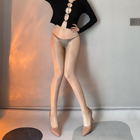 Collants en nylon transparents à hauteur de cuisse, collants huileux, tenues sexy pour boîte de nuit, jeux de rôle, chaussettes brillantes au-dessus du genou