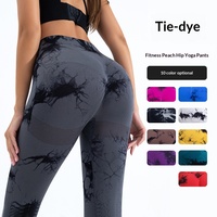Leggings de Yoga Sin Costuras con Tie Dye Personalizado, Cintura Alta, Efecto Levanta Glúteos, Alta Elasticidad, Pantalones Deportivos para Correr