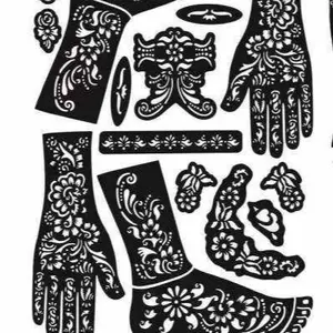 Stampi personalizzati per fiori in linea crea sun king bold design dubai 20 mehndi airbrush henna tattoo stencil sticker