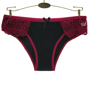 <span class=keywords><strong>Slip</strong></span> in Cotone Multicolore a Tinta Unita con Vita Media, Pizzo Floreale Laterale e <span class=keywords><strong>Mini</strong></span> Fiocco, Traspirante, per Uso Quotidiano, da <span class=keywords><strong>Donna</strong></span>, Taglie M-XXL - Product Image 3