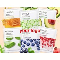 Masques pour les yeux Bioaqua, masque visage en feuille, soin de la peau, avocat, concombre, aloe vera, hydratant, blanchissant, naturel, bio, miel, thé vert