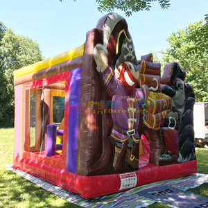 Pripuciamas batutas piratai kids outdoor party commercial grade <b>pirate</b> <b>ship</b> <b>inflatable</b> bounce house with slide combo - Product Image 2