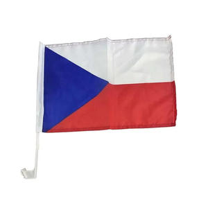 Bandera de coche de impresión de doble cara promocional República Checa 12X18 pulgadas fabricante al por mayor Bandera de Clip de ventana para coche - Product Image 1