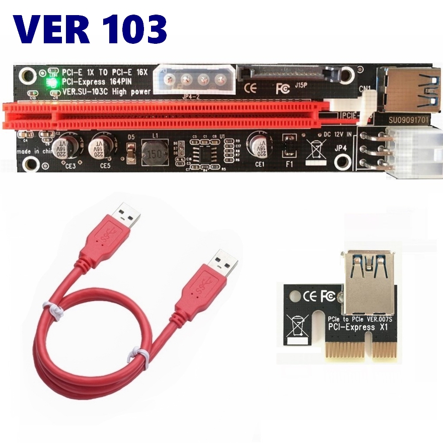 006c PCI-E 1X〜16X LEDライザーカード、PCI Express PCIeライザー