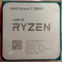Pour processeur de bureau AMD Ryzen 7 5800X AM4 Tray Pack, 8C16T 3.8-4.7GHz 32MB L3 Cache, processeur de jeu, OEM Bulk Tray sans boîte sans refroidisseur