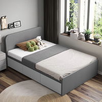 Lit Simple Moderne de Luxe en Bois pour Enfants, Meuble de Chambre avec Rangement
