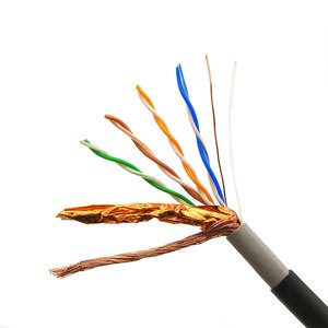 สายเคเบิลอีเธอร์เน็ต Cat5e สำหรับภายนอกอาคาร SFTP ป้องกันสองชั้น ทองแดงแท้ กันน้ำ ฝังดินได้โดยตรง สำหรับกล้องวงจรปิด POE 1 กิกะบิต 100MHz สายเน็ตเวิร์ค - Product Image 3