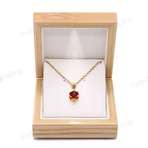 Factory wholesale hot selling wooden jewellery box custom logo pendant earring box