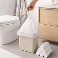 Sacs poubelles de salle de bain biodégradables, grand format, haute résistance, conformes ASTM D6866, option de fixation facile, fabrication sur mesure, OEM, ODM, emballage personnalisé