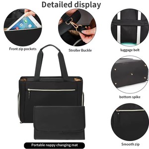 Sac à langer personnalisé avec matelas à langer, sac <span class=keywords><strong>de</strong></span> maman <span class=keywords><strong>pour</strong></span> l'hôpital et les voyages, sac <span class=keywords><strong>pour</strong></span> bébés filles - Product Image 5