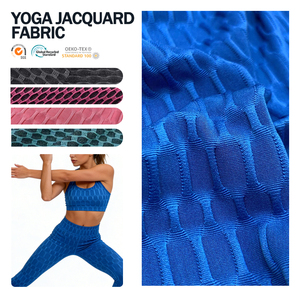 Tissu jacquard polyester-spandex, design de logo personnalisé pour veste de yoga, fabrication OEM - Product Image 1