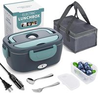 Chauffe-plat électrique portable 2-en-1, boîte à lunch, 220v/110v/12v/24v, chauffage pour le bureau, la cuisine ou la chambre