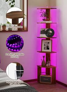 Vitrina de Esquina de 6 Niveles con LED, Estantes de Acrílico con Puertas, Vitrina para Curiosidades y Exhibición de Figuras y Artículos de Vanidad - Product Image 3