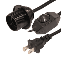 Cordon d'alimentation pour lampe de sel de l'Himalaya avec interrupteur marche/arrêt, base et prise E12, câble SPT-2 18AWG/2C, 100% cuivre pur, appareil électroménager