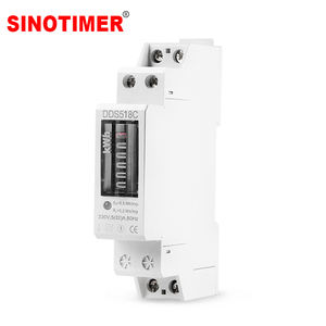 Compteur d'énergie numérique monophasé SINOTIMER DDS518C 18mm sur rail DIN, 220V, certifié CE RoHS, classe de précision 1 - Product Image 1