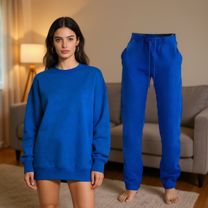 HDJ 2 Piece Set Tracksuit <b>Jogger</b> Suit <b>Oversized</b> Sweatshirt and Pants Loungewear Activewear H7022-4Sweatshirt+H7023-4Pants - Product Image 2