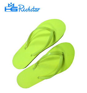 Neon Yellow Pe Sole Pvc Strap Plain <strong>Woman</strong> <strong>Flip</strong> <strong>Flops</strong> - Product Image 1