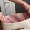 Panier de rangement personnalisé <span class=keywords><strong>en</strong></span> <span class=keywords><strong>toile</strong></span> pour bonbons et jouets, cadeau de baby shower, panier de rangement rayé, paniers cadeaux de Pâques - Product Image 2