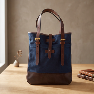 Ladies Luxury High Fashion Tote <b>Bag</b> Made in Canvas with Zipper Closure Solid Color <b>Medium</b> <b>Size</b> for All Suppliers - Product Image 3
