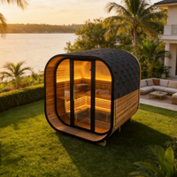 Sauna à vapeur à faible entretien pour 3 à 4 personnes, sauna traditionnel extérieur moderne en cèdre rouge