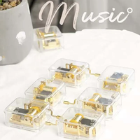 Boîte à musique rotative en métal à manivelle Ever Bright Mini, musique personnalisable, durée du son de 30 secondes, design moderne pour cadeaux d'anniversaire