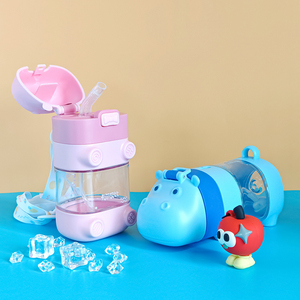 แก้วหัดดื่มแบบหลอดดูดลายการ์ตูน Tritan ปลอดสาร BPA เป็นมิตรกับสิ่งแวดล้อม ป้องกันการหก ขนาด 10 ออนซ์ สำหรับเด็กอายุ 1-3 ปี ล้างในเครื่องล้างจานได้ พร้อมสายสะพาย - Product Image 3
