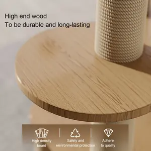 लकड़ी बिल्ली के पेड़ घर कंंडोस लकड़ी की बिल्ली के साथ लकड़ी की बिल्ली टॉवर के उत्पाद - Product Image 2