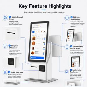 <span class=keywords><strong>Caja</strong></span> <span class=keywords><strong>Registradora</strong></span> POS de Doble Pantalla de 15.6 Pulgadas, Vertical y Horizontal, con Impresora y Escáner de Códigos QR - Product Image 3