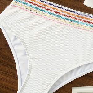 Traje de Baño Bikini de Cintura Alta para Mujer, Diseño Personalizado 2024, Estampado de Plátano, Conjunto de Dos Piezas - Product Image 2