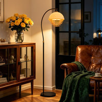 Lampe sur pied de style américain simple pour salon, avec hauteur réglable, LED en fer, CRI 97 élevé, design vintage