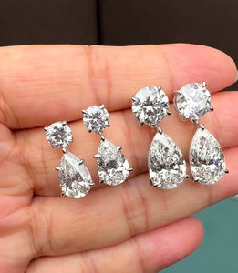 Pendientes Colgantes de Plata con Forma de Ancla y Corte Pera de 6 Quilates, Lujosos y Modernos, para Bodas y Fiestas, con Diamantes de Moissanita, Regalo de Recuerdo Cristiano - Product Image 3