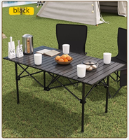 Table pliante en fer avec pieds réglables, plateau épaissi, antidérapante, facile à nettoyer, légère, sac de transport inclus, idéale pour la salle de sport, la plage, le camping, les pique-niques