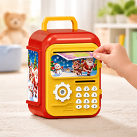 Hucha ATM para Niños con Cerradura de Llave, Caja de Ahorro de Plástico, Hucha ATM para Monedas, Juguete Educativo para Niños